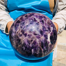 9340gNatural Dream Amethyst Quartz Crystal Sphere Ball Reiki Healing  HH1925 picture