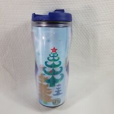 Starbucks 2006 Travel Mug Christmas Holiday Tree Star Blue Holographic 16 Ounces picture