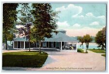 c1950 Country Club House On Lake Kenosia Restaurant Building Danbury CT Postcard picture