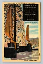 Boulder Dam NV-Nevada, Bronze Figures At Base Of Flagpole Vintage Postcard picture
