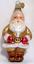 OWC Old World Christmas Blown Glass Maple Sugar Santa #40141 golden brown suit picture