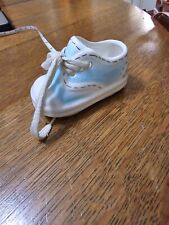 Vintage Enesco New Born Trinket Made in Taiwan Blue and White Sneaker picture