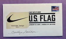 SIGNED CAROLYN DAVIDSON FDC AUTOGRAPHED FIRST DAY COVER - NIKE SWOOSH DESIGNER picture