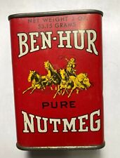 Vintage Ben-Hur Nutmeg Spice Tin, 1930’s – 1940’s  L2 picture