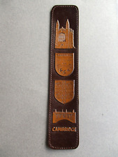Leather BOOKMARK CAMBRIDGE University Kings College  Embossed BROWN picture