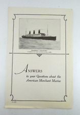 1927 Leviathan Steamship United States Line Ocean Liner Answers Merchant Marine picture