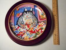 B. Kliban Cat Artist Limited Edition Danbury Mint Plate A975 W Wood Frame Art picture