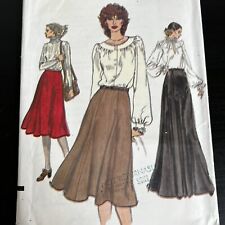 Vintage 1970s Vogue 9933 Midi or Maxi 6 Gore Skirt Sewing Pattern 28 Small CUT picture