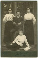 CIRCA 1890'S *RARE* ANTIQUE CDV OF BELARUSIAN SIBLINGS IN MINSK FOREST picture