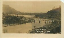 c1910 Gold Ray Dam Medford Oregon Rogue River Truss Girder Bridge RPPC Postcard picture