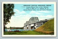 Postcard Blair NE Abraham Lincoln Memorial Bridge Missouri River Hwy 30 picture
