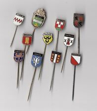 Vintage enamel COAT OF ARMS NETHERLANDS pin badges 1960 City Logo Heraldic #2 picture