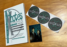 Vintage 1990s X-Files Set=Topps TXFM1 Hologram Card-Fan Club Stickers-Newsletter picture