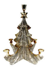 Godinger Holiday Collection Silver Plated Christmas Tree 5 Light Candle Holder picture
