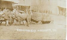 RPPC – Hauling Hay in Ranger Texas Hay Wagon Axel Deep in Mud 1910-15 picture