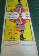 1956 YOU CANT RUN AWAY FROM IT INSERT 14X36  POSTER JACK LEMMON June Allyson VG picture