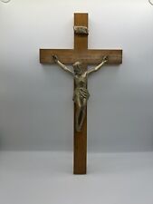 large antique wall crucifix wood picture