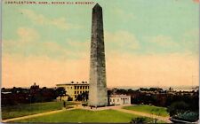 Charlestown Massachusetts MA Bunker Hill Monument Antique Postcard UNP WOB Note picture