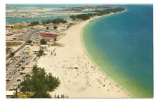 St Petersburg FL Postcard Florida Treasure Island Motels Beach Aerial View picture