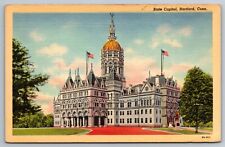 State Capitol Hartford Connecticut linen Postcard picture