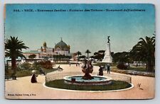 Nice France Garden Of King Albert Fontaine Des Tritons VINTAGE Postcard picture