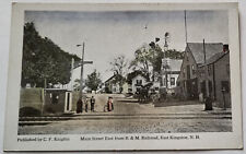 C 1908 H/C SWALLOW PC MAIN ST EAST FR B & M RAILROAD EAST KINGSTON NH EXC picture