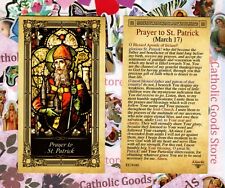 Saint Patrick with Prayer to St Patrick - Glossy Paperstock Holy Card picture