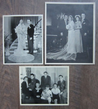 lot (3) Vintage 1930s-1940s WEDDING & FAMILY PHOTO Best Wishes Alice & John picture