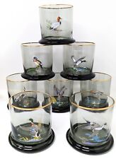 8 Signed Ned Smith Bird Duck Waterfowl Lo Ball Rocks Glasses Smoke Full Set picture