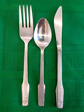 Vintage Eastern Airlines 3 Pieces Stainless Steel Flatware Spoon Knife Fork picture