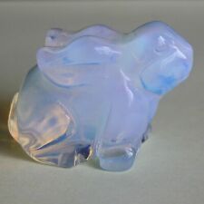 Hand carved gemstone white opalite crystal rabbit bunny animal figurine carving picture