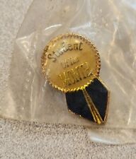 Vintage Pin Enamel Student Of The Month Blue Ribbon 1980s Pinback Lapel Pin picture