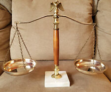 Vintage Decorative Legal Scales Marble Base and Brass Eagle Topper 13
