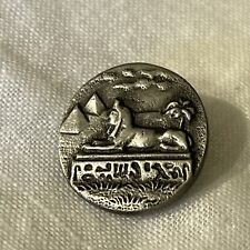 Sphynx with Pyramids Pewter Tone Battersea Button BAT-1 picture