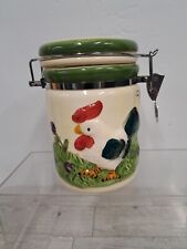Vintage Chicken Latch Seal Jar Cannister Farmhouse Country Kitchen 5.5