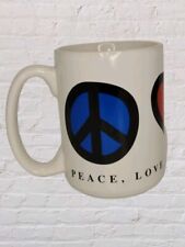 Disney 14oz Peace Love Mickey Mouse Ceramic Coffee Cup Mug White picture