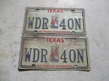 Texas 150 Years of Statehood   license plate  pair # WDR   40N picture