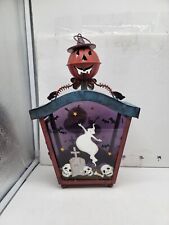 Halloween Glass and Metal Lantern With Ghosts Jack o Lantern head Hanger picture