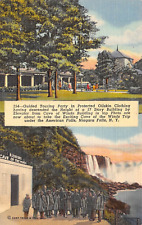 D2077 Cave of the Winds Trip under American Falls, Niagara Falls NY '37 Linen PC picture