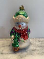 Vintage Classic Snowmen Christmas Handcrafted Glass Ornament Holiday picture