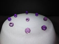 63 7MM LARGE PURPLE ROUND FACETED GLOBE PIN LIGHTS FOR CERAMIC CHRISTMAS TREES picture
