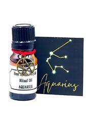 AQUARIUS Zodiac Pure Herbal & Crystals Oil & SEAL Handmade by Best Spells Magick picture