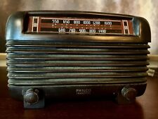 Vintage 1946 PHILCO TRANSITONE 46-250  Brown Bakelite AM Tube Radio - Hums picture