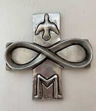 A La Carte Vintage Silver Pewter Infinite Cross Made In Mexico 1999 picture