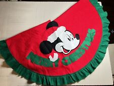 Vintage Mickey Mouse Christmas Tree Skirt Felt 55” picture
