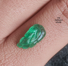 3.40 Carat Rare Vintage Zambian Emerald Leaf Cut Carving / Collectables Gems picture