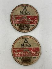 2 Vintage Turner Dairy Co. Milk Cap 2800 S. Turner Ave. Grade A Milk picture