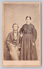 Vintage Cabinet Card Man And Wife Green & Prentice's Fine Art Gallery Marion, Oh picture