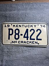 1974 McCracken County Kentucky License Plate P8-422 picture