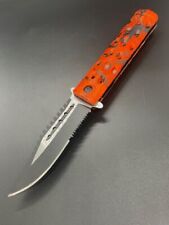 Skull Red Assisted Serrated Clip Point Linerlock Folding 4.75